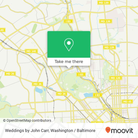 Mapa de Weddings by John Carr, 3609 Keystone Ave