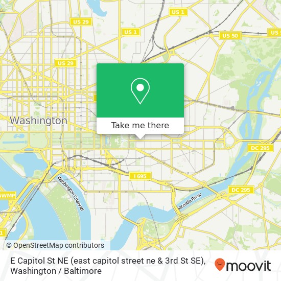 Mapa de E Capitol St NE (east capitol street ne & 3rd St SE), Washington, DC 20003