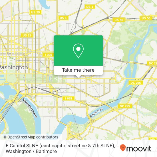 Mapa de E Capitol St NE (east capitol street ne & 7th St NE), Washington, DC 20002