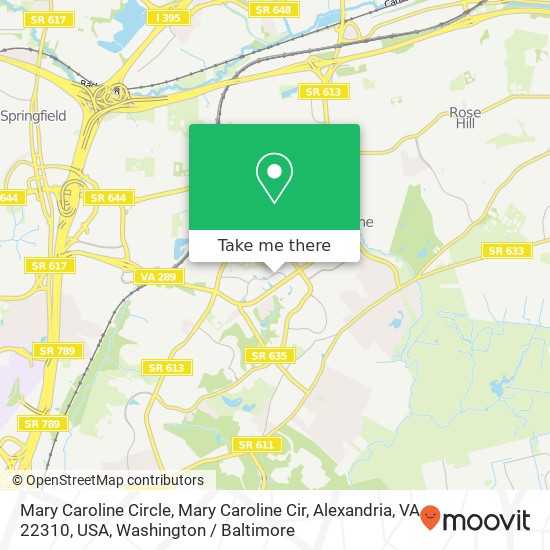Mapa de Mary Caroline Circle, Mary Caroline Cir, Alexandria, VA 22310, USA