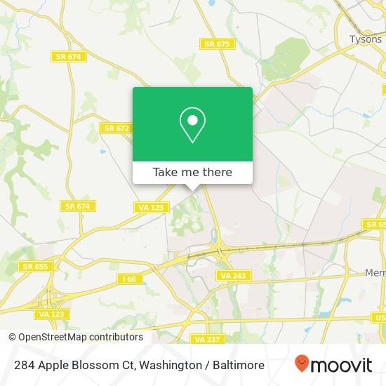 284 Apple Blossom Ct, Vienna, VA 22181 map