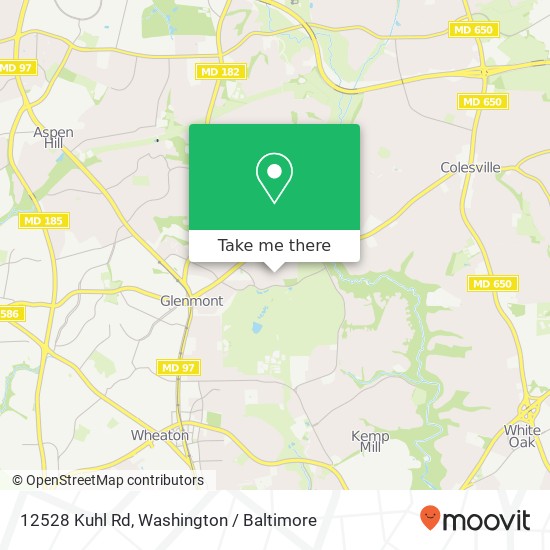 Mapa de 12528 Kuhl Rd, Silver Spring, MD 20902