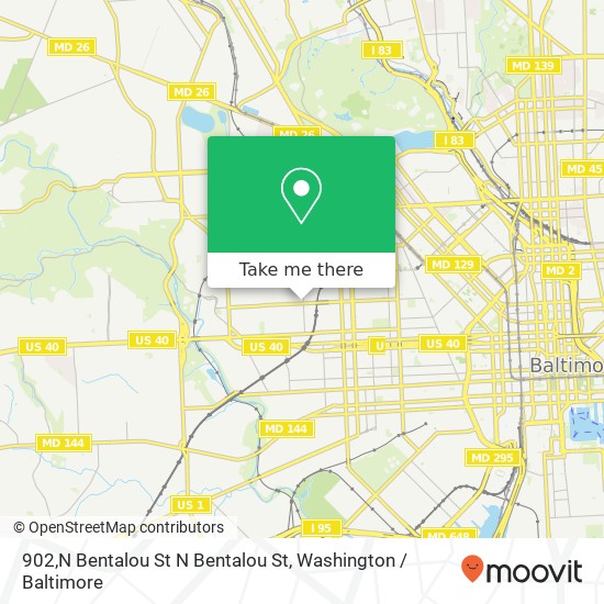 Mapa de 902,N Bentalou St N Bentalou St, Baltimore, MD 21216