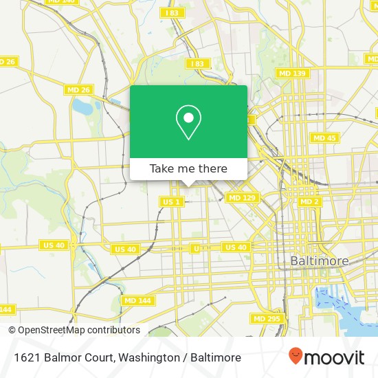 1621 Balmor Court, 1621 Balmor Ct, Baltimore, MD 21217, USA map