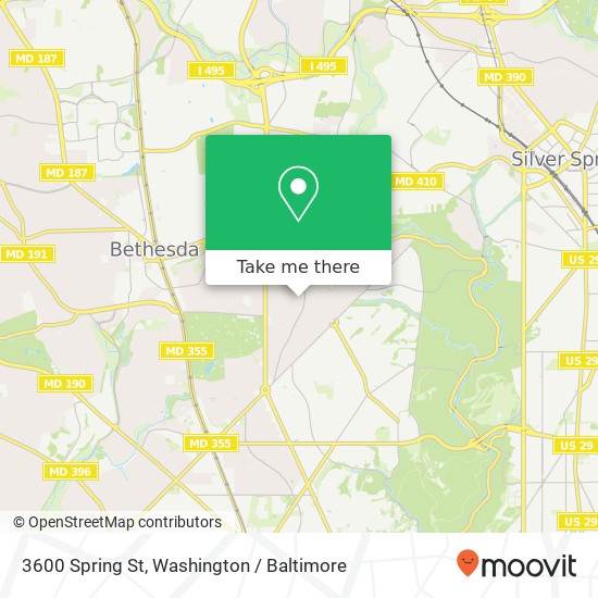 Mapa de 3600 Spring St, Chevy Chase, MD 20815