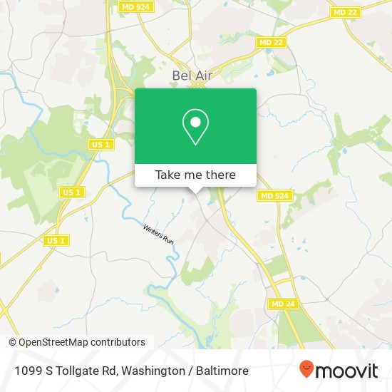 Mapa de 1099 S Tollgate Rd, Bel Air, MD 21014