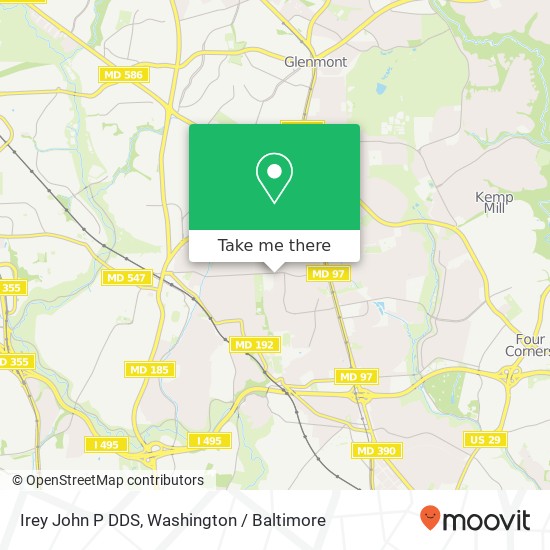 Irey John P DDS, 2712 Plyers Mill Rd map