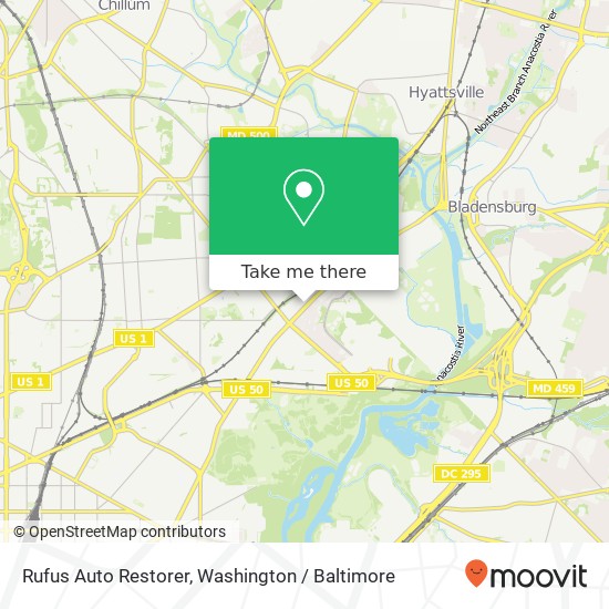 Mapa de Rufus Auto Restorer, 2902 Bladensburg Rd NE