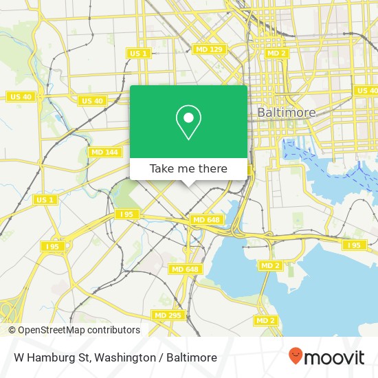 Mapa de W Hamburg St, Baltimore, MD 21230