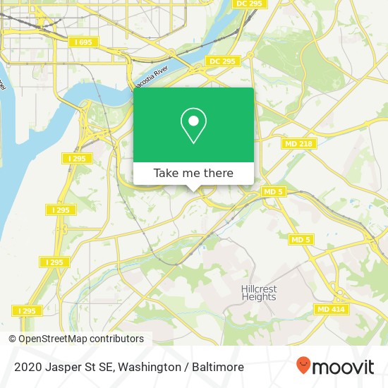 2020 Jasper St SE, Washington, DC 20020 map