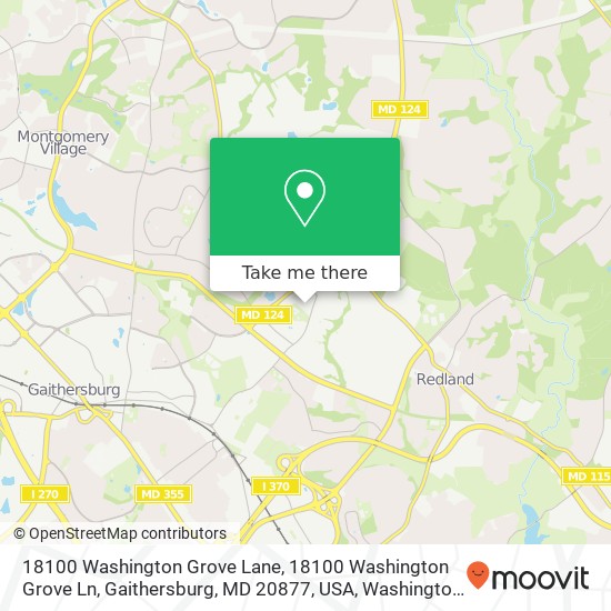 18100 Washington Grove Lane, 18100 Washington Grove Ln, Gaithersburg, MD 20877, USA map