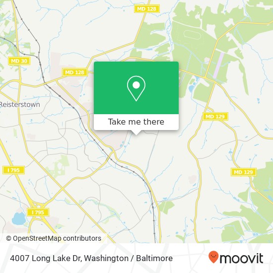 Mapa de 4007 Long Lake Dr, Owings Mills, MD 21117