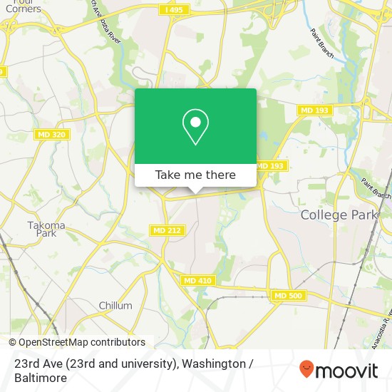 Mapa de 23rd Ave (23rd and university), Hyattsville, MD 20783