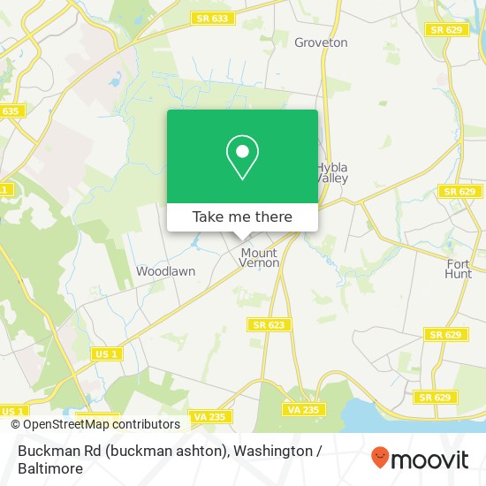Mapa de Buckman Rd (buckman ashton), Alexandria, VA 22309