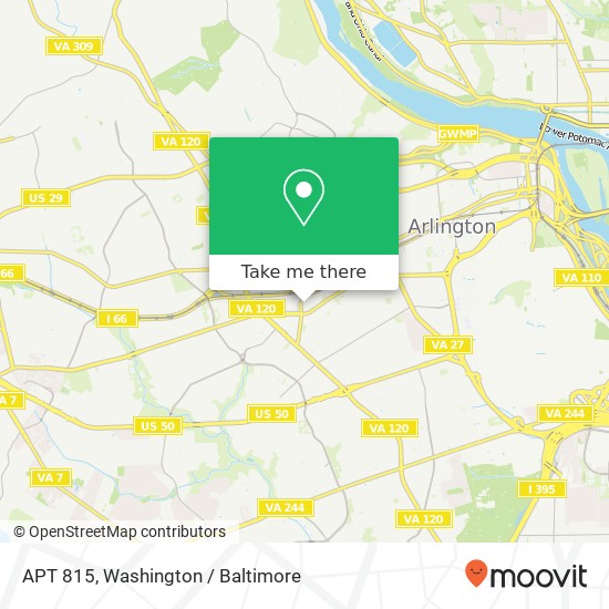 Mapa de APT 815, 820 N Pollard St APT 815, Arlington, VA 22203, USA