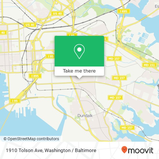 Mapa de 1910 Tolson Ave, Dundalk, MD 21222