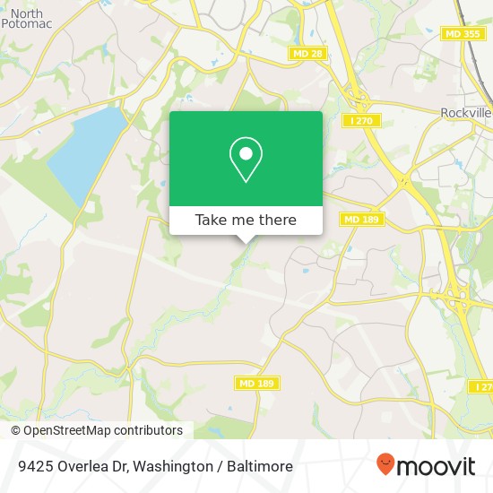 9425 Overlea Dr, Rockville, MD 20850 map