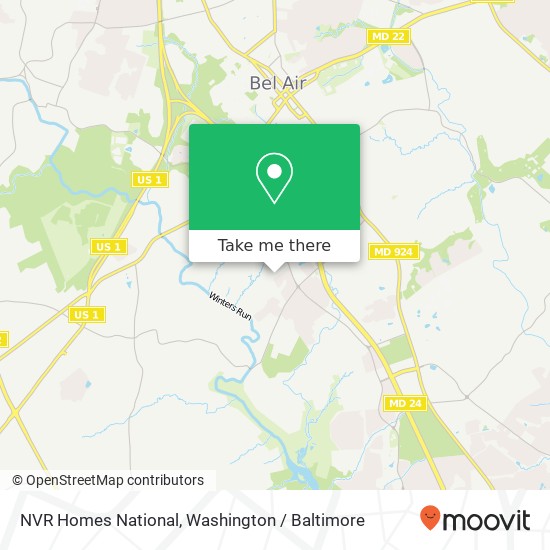 Mapa de NVR Homes National, 1110 S Tollgate Rd