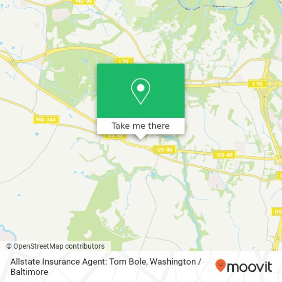 Allstate Insurance Agent: Tom Bole, 10296 Baltimore National Pike map