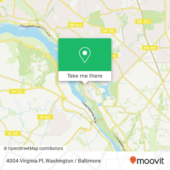 Mapa de 4004 Virginia Pl, Bethesda, MD 20816