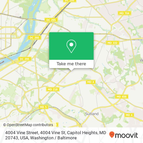 Mapa de 4004 Vine Street, 4004 Vine St, Capitol Heights, MD 20743, USA