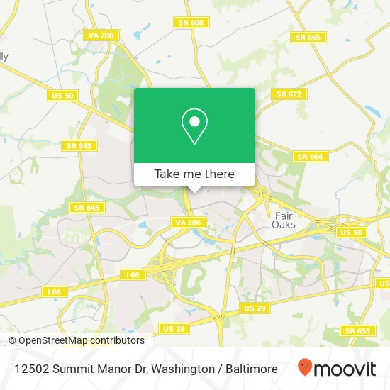 Mapa de 12502 Summit Manor Dr, Fairfax, VA 22033