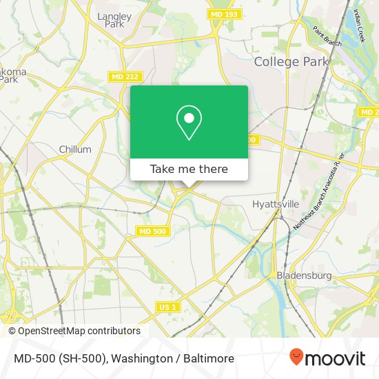 Mapa de MD-500 (SH-500), Hyattsville, MD 20782