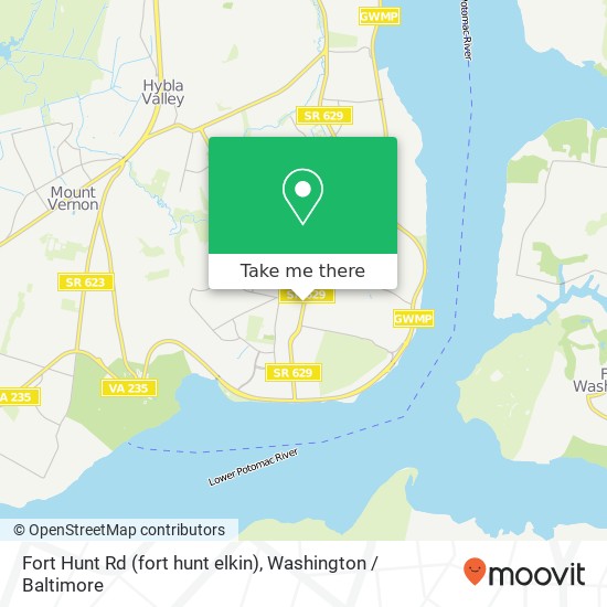 Mapa de Fort Hunt Rd (fort hunt elkin), Alexandria, VA 22308