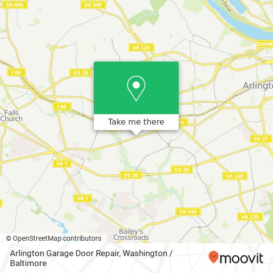 Mapa de Arlington Garage Door Repair, 5513 Wilson Blvd