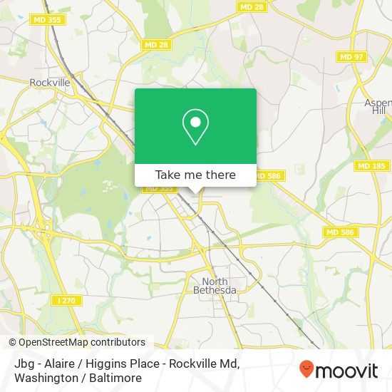 Jbg - Alaire / Higgins Place - Rockville Md map