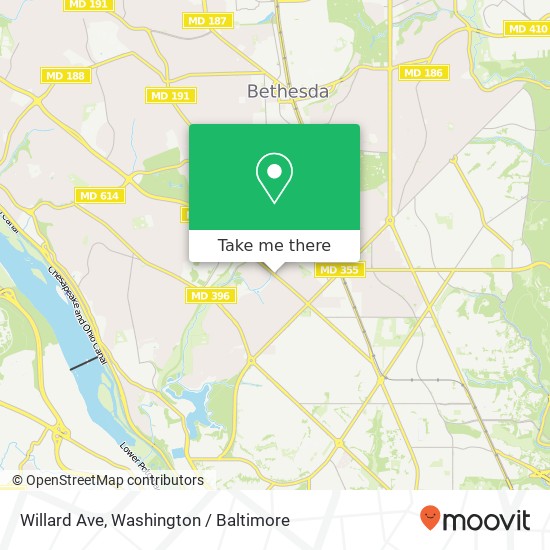 Mapa de Willard Ave, Bethesda, MD 20816