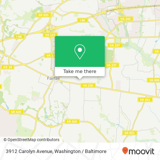 Mapa de 3912 Carolyn Avenue, 3912 Carolyn Ave, Fairfax, VA 22031, USA
