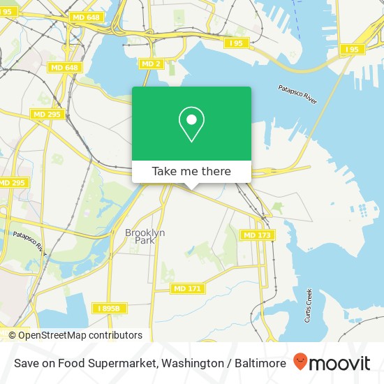 Mapa de Save on Food Supermarket, 413 E Patapsco Ave