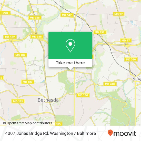 Mapa de 4007 Jones Bridge Rd, Chevy Chase, MD 20815