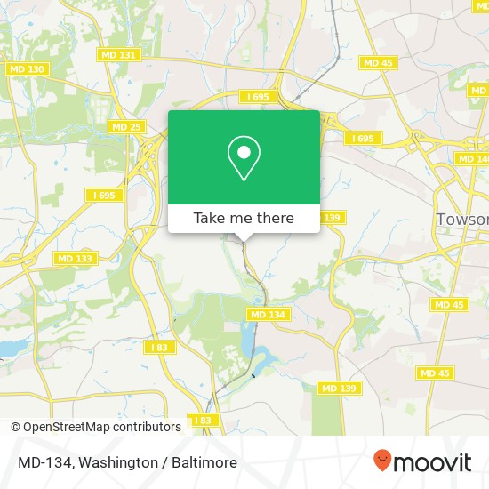 Mapa de MD-134, Towson, MD 21204