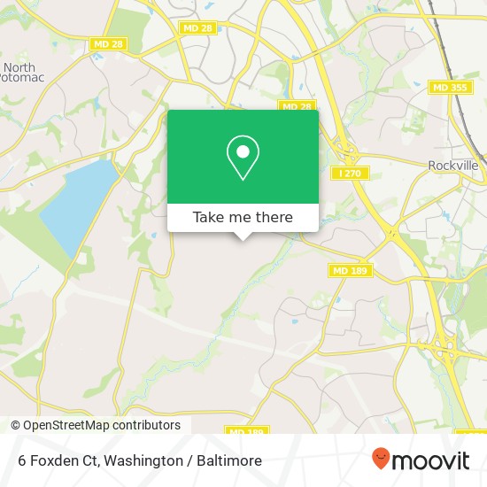 Mapa de 6 Foxden Ct, Rockville, MD 20850