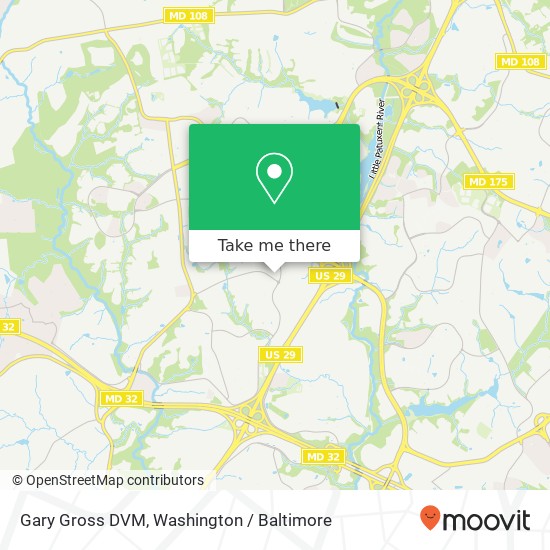 Mapa de Gary Gross DVM, 10328 Owen Brown Rd