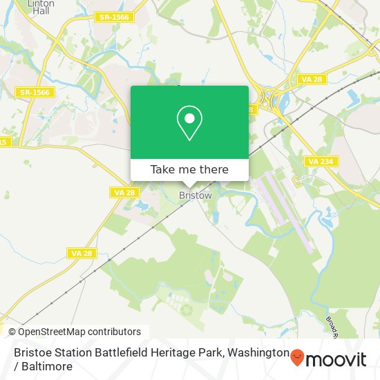 Mapa de Bristoe Station Battlefield Heritage Park, 10708 Bristow Rd