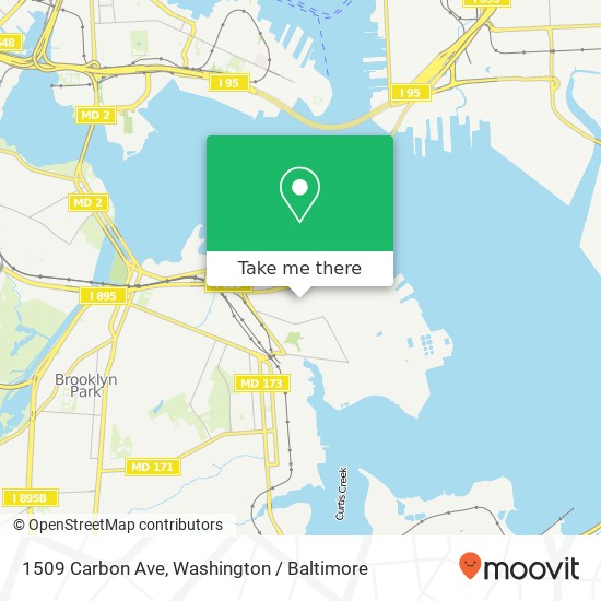 Mapa de 1509 Carbon Ave, Curtis Bay, MD 21226