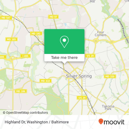 Highland Dr, Silver Spring, MD 20910 map