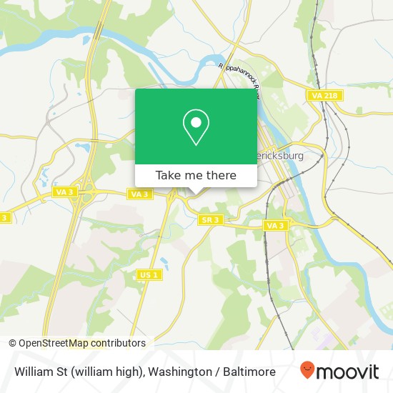 Mapa de William St (william high), Fredericksburg, VA 22401