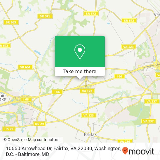 10660 Arrowhead Dr, Fairfax, VA 22030 map