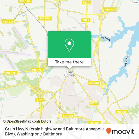 Mapa de Crain Hwy N (crain highway and Baltimore Annapolis Blvd), Glen Burnie, MD 21061