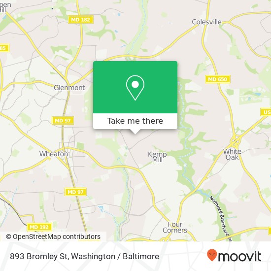 Mapa de 893 Bromley St, Silver Spring, MD 20902