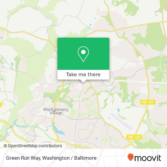 Mapa de Green Run Way, Montgomery Village (Montgomery), MD 20886