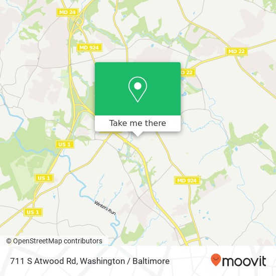 Mapa de 711 S Atwood Rd, Bel Air, MD 21014