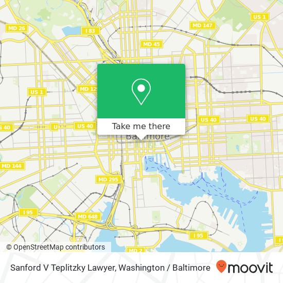 Mapa de Sanford V Teplitzky Lawyer, 120 E Baltimore St