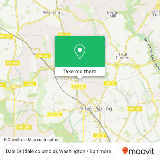 Mapa de Dale Dr (dale columbia), Silver Spring, MD 20910