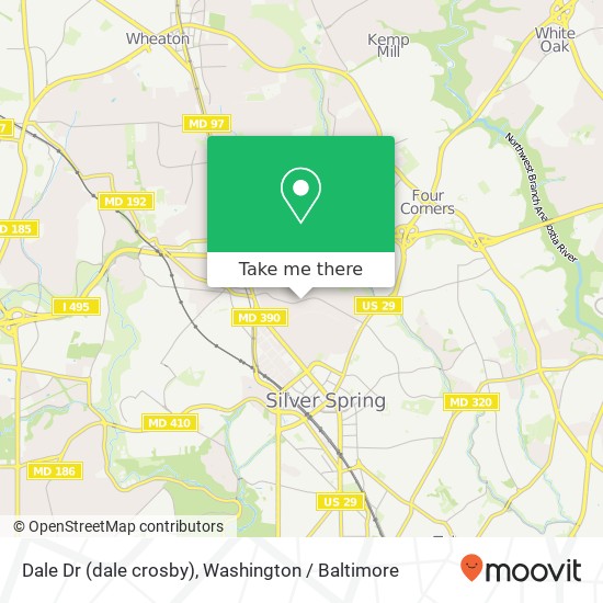 Mapa de Dale Dr (dale crosby), Silver Spring, MD 20910