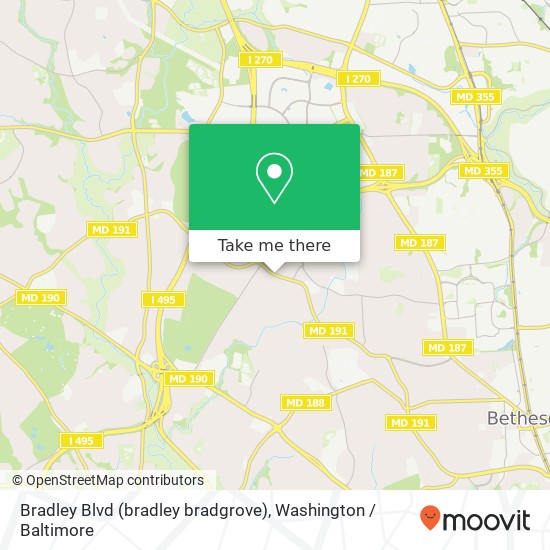Bradley Blvd (bradley bradgrove), Bethesda, MD 20817 map